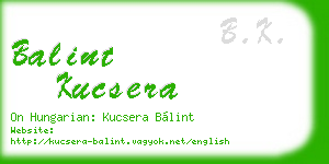 balint kucsera business card