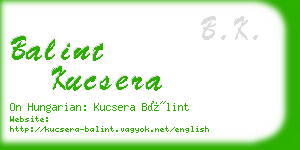 balint kucsera business card